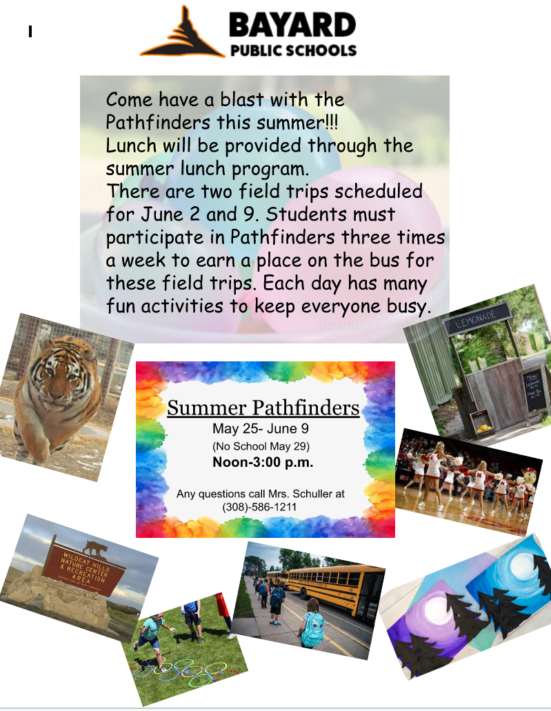 BAYARD SCHOOLS Bayard Elementary Summer Events